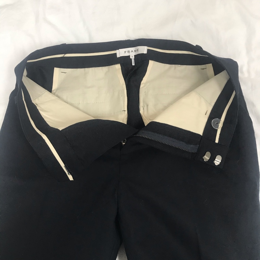 NWT Frame Cropped Navy Linen Pants